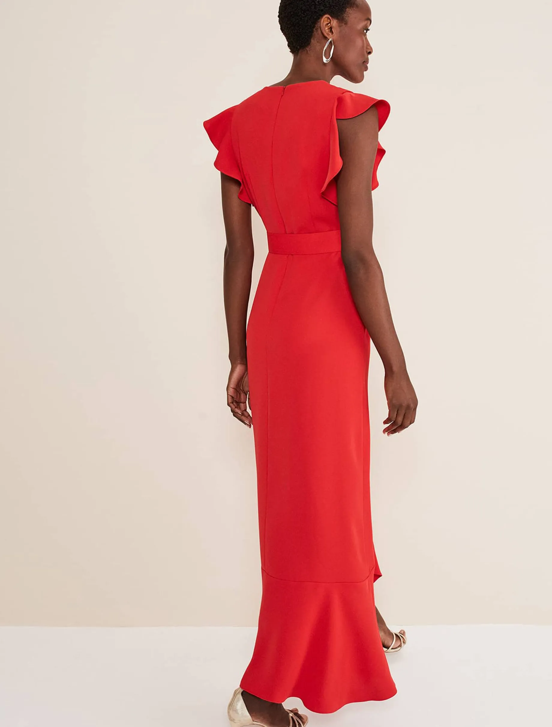 Dresses^Phase Eight Phoebe Frill Maxi Dress Fire