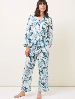 Pyjamas^Phase Eight Piera Palm Print Pyjama Set Multi-Coloured