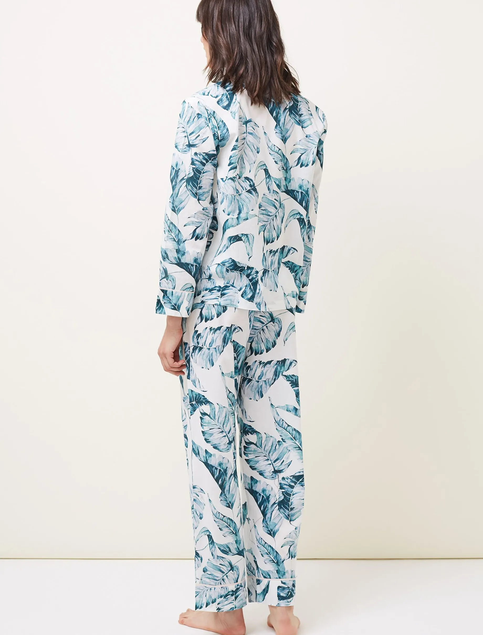 Pyjamas^Phase Eight Piera Palm Print Pyjama Set Multi-Coloured