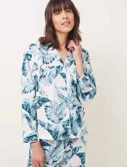 Pyjamas^Phase Eight Piera Palm Print Pyjama Set Multi-Coloured