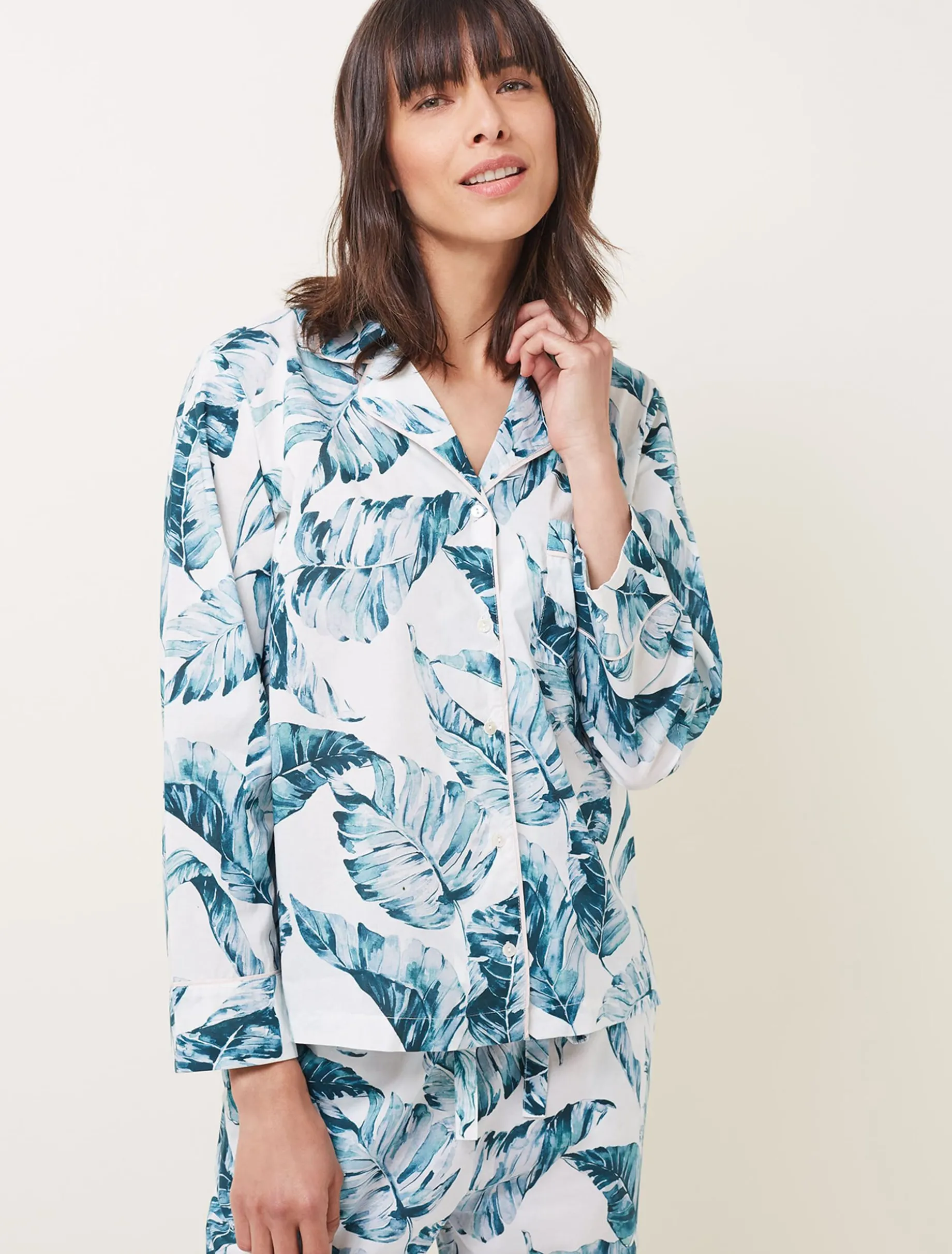 Pyjamas^Phase Eight Piera Palm Print Pyjama Set Multi-Coloured