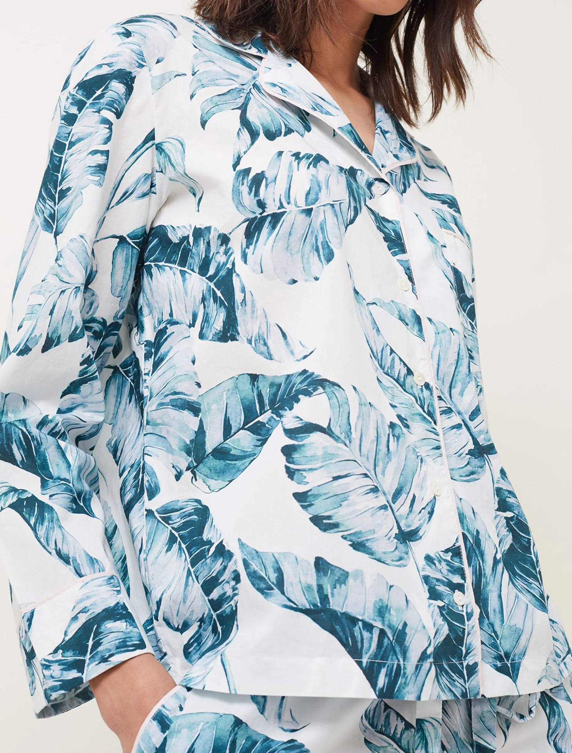Pyjamas^Phase Eight Piera Palm Print Pyjama Set Multi-Coloured