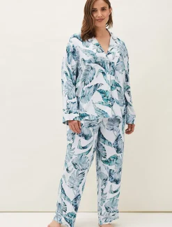 Pyjamas^Phase Eight Piera Palm Print Pyjama Set Multi-Coloured