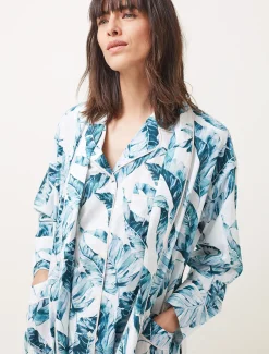 Pyjamas^Phase Eight Piera Palm Print Robe Multi-Coloured