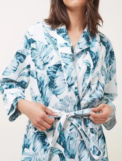 Pyjamas^Phase Eight Piera Palm Print Robe Multi-Coloured