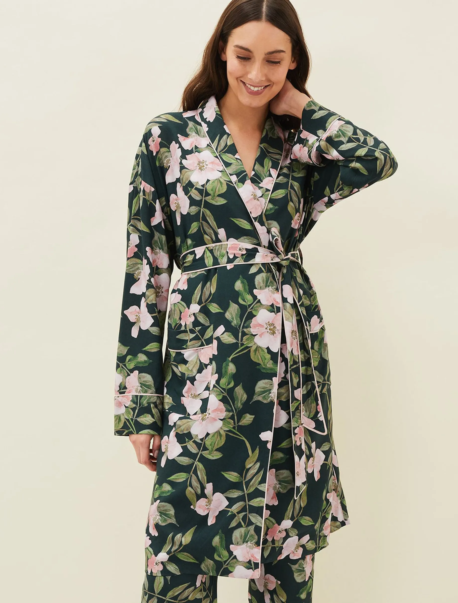 Pyjamas^Phase Eight Pina Floral Print Robe Multi-Coloured