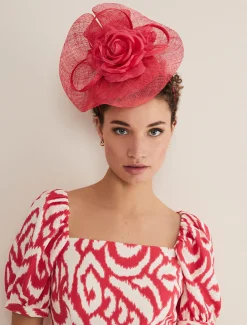 Fascinators & Hats^Phase Eight Pink Flower Pillbox Fascinator Watermelon