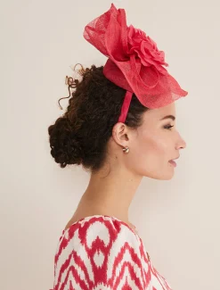 Fascinators & Hats^Phase Eight Pink Flower Pillbox Fascinator Watermelon