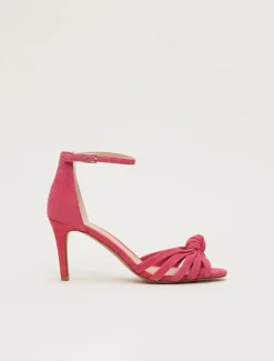 Occasion Shoes^Phase Eight Pink Suede Open Toe Heels Raspberry