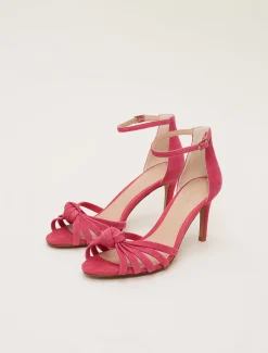 Occasion Shoes^Phase Eight Pink Suede Open Toe Heels Raspberry