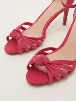 Occasion Shoes^Phase Eight Pink Suede Open Toe Heels Raspberry