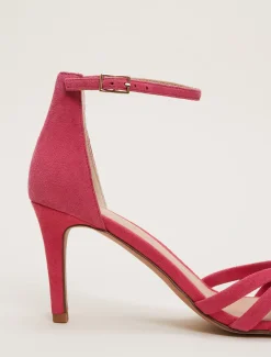 Occasion Shoes^Phase Eight Pink Suede Open Toe Heels Raspberry