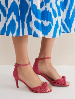 Occasion Shoes^Phase Eight Pink Suede Open Toe Heels Raspberry