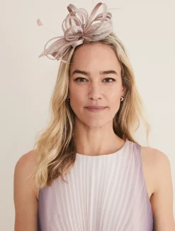 Fascinators & Hats^Phase Eight Pleated Bow Headband Latte