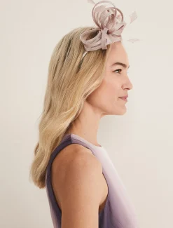 Fascinators & Hats^Phase Eight Pleated Bow Headband Latte