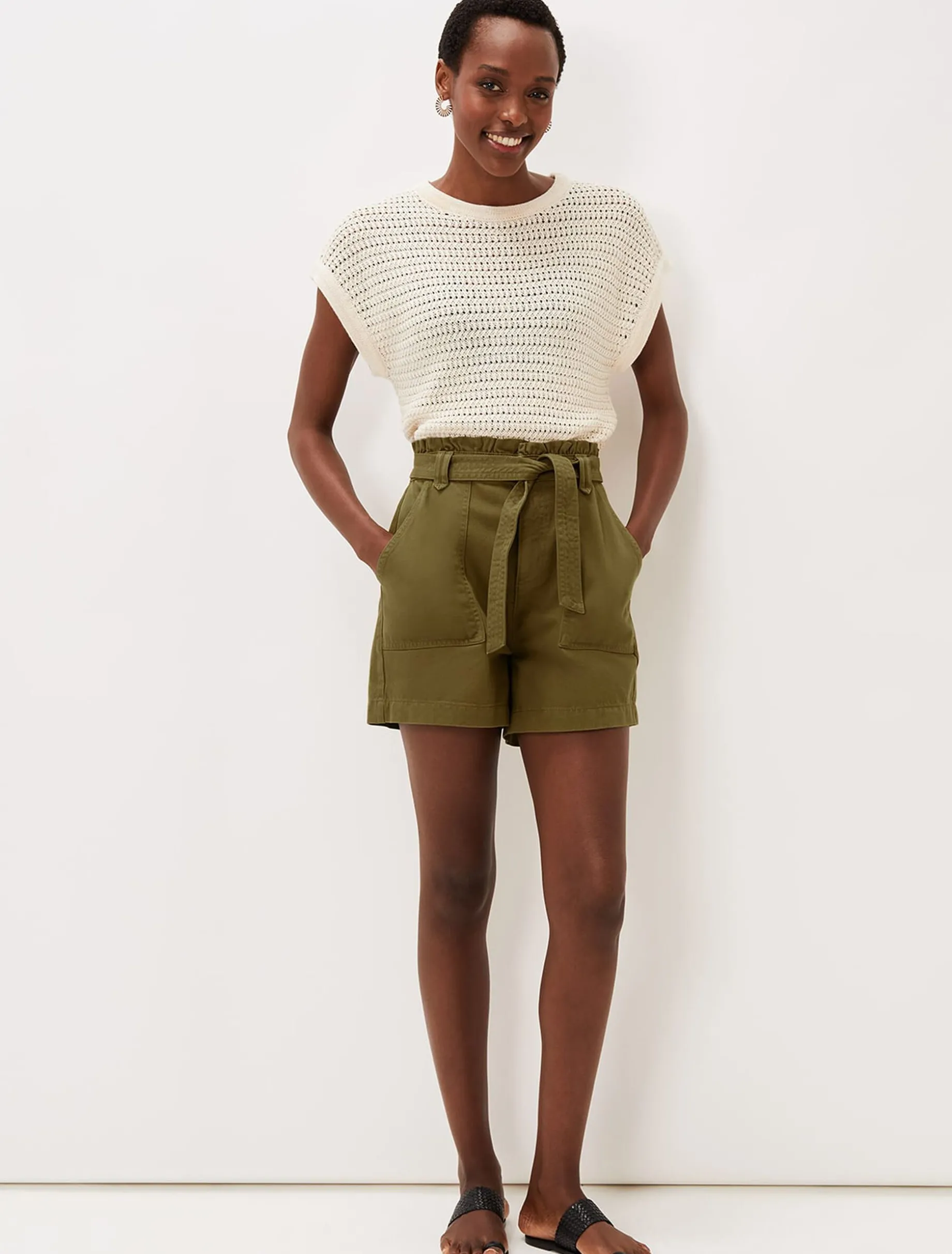 Trousers & Shorts^Phase Eight Pollie Denim Cargo Shorts Khaki