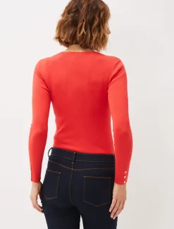 Knitwear^Phase Eight Poppia Button Detail Knit Jumper Coral