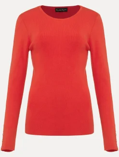 Knitwear^Phase Eight Poppia Button Detail Knit Jumper Coral