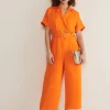 Dresses^Phase Eight Pria Linen Jumpsuit Orange
