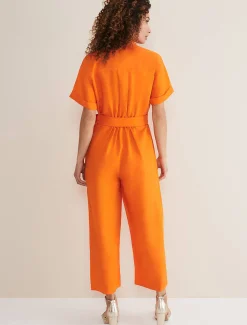 Dresses^Phase Eight Pria Linen Jumpsuit Orange