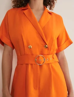 Dresses^Phase Eight Pria Linen Jumpsuit Orange