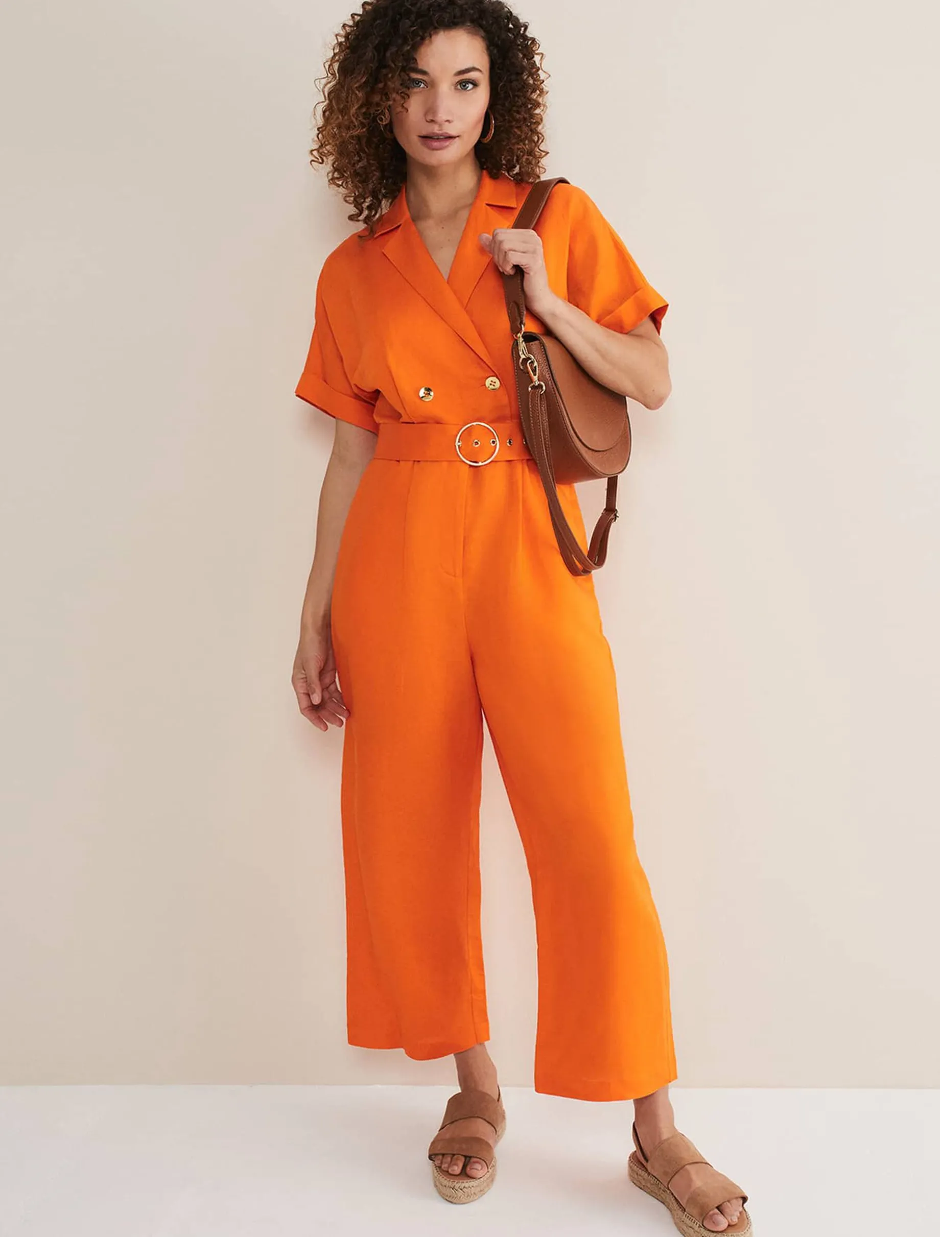 Dresses^Phase Eight Pria Linen Jumpsuit Orange