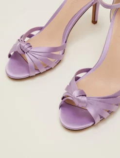 Occasion Shoes^Phase Eight Purple Satin Open Toe Heels Lilac