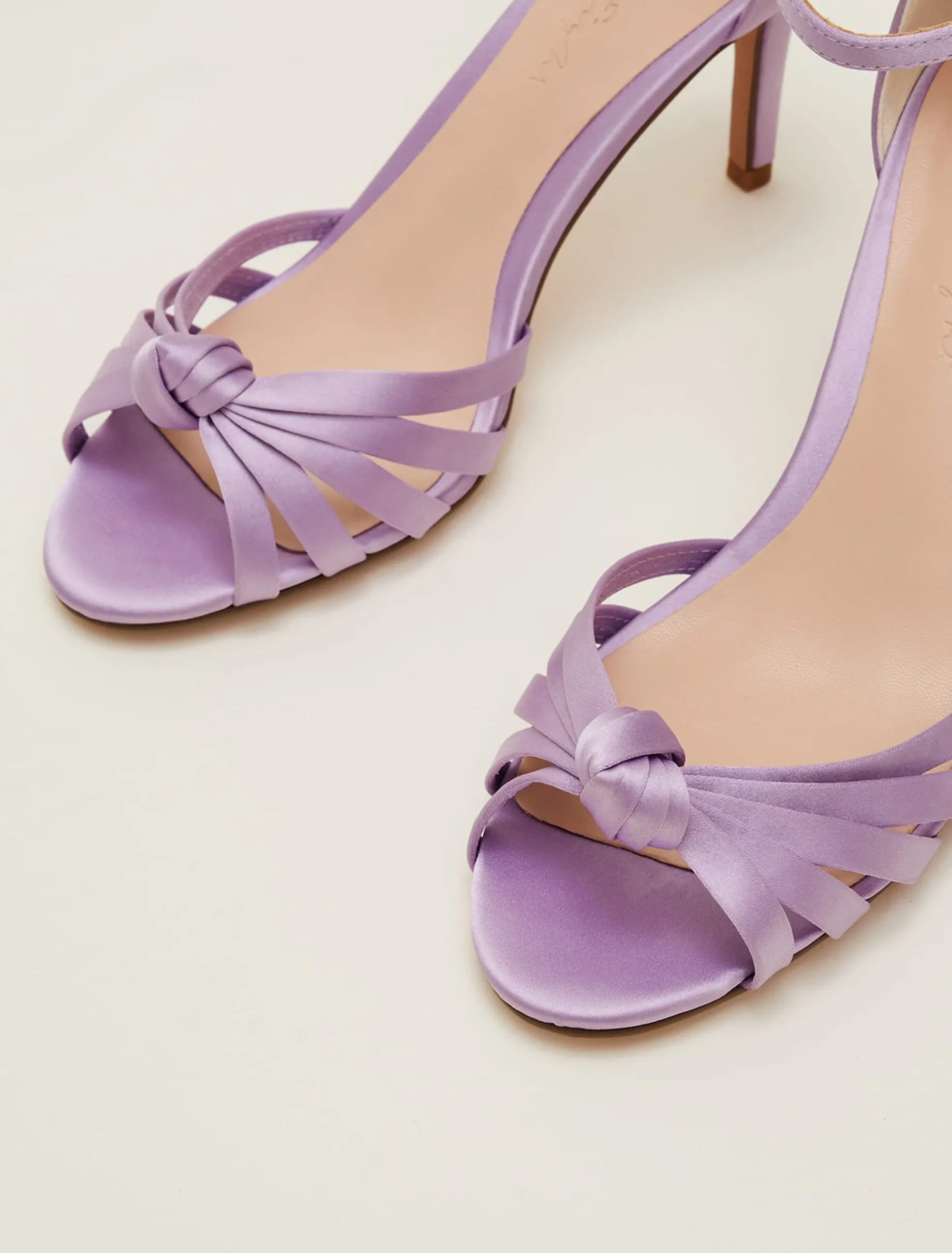 Occasion Shoes^Phase Eight Purple Satin Open Toe Heels Lilac