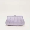 Bags^Phase Eight Purple Satin Pleated Clutch Bag Lilac