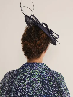 Fascinators & Hats^Phase Eight Quill And Bow Disc Fascinator French Navy