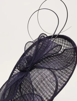 Fascinators & Hats^Phase Eight Quill And Bow Disc Fascinator French Navy