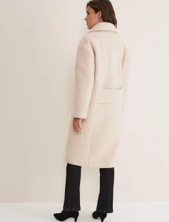 Coats^Phase Eight Quinn Textured Cocoon Coat Warm White