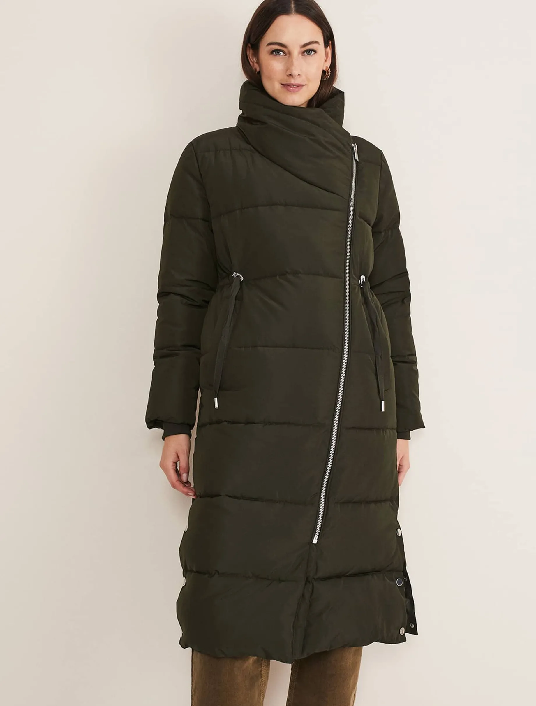 Coats^Phase Eight Rae Asymetric Puffer Green