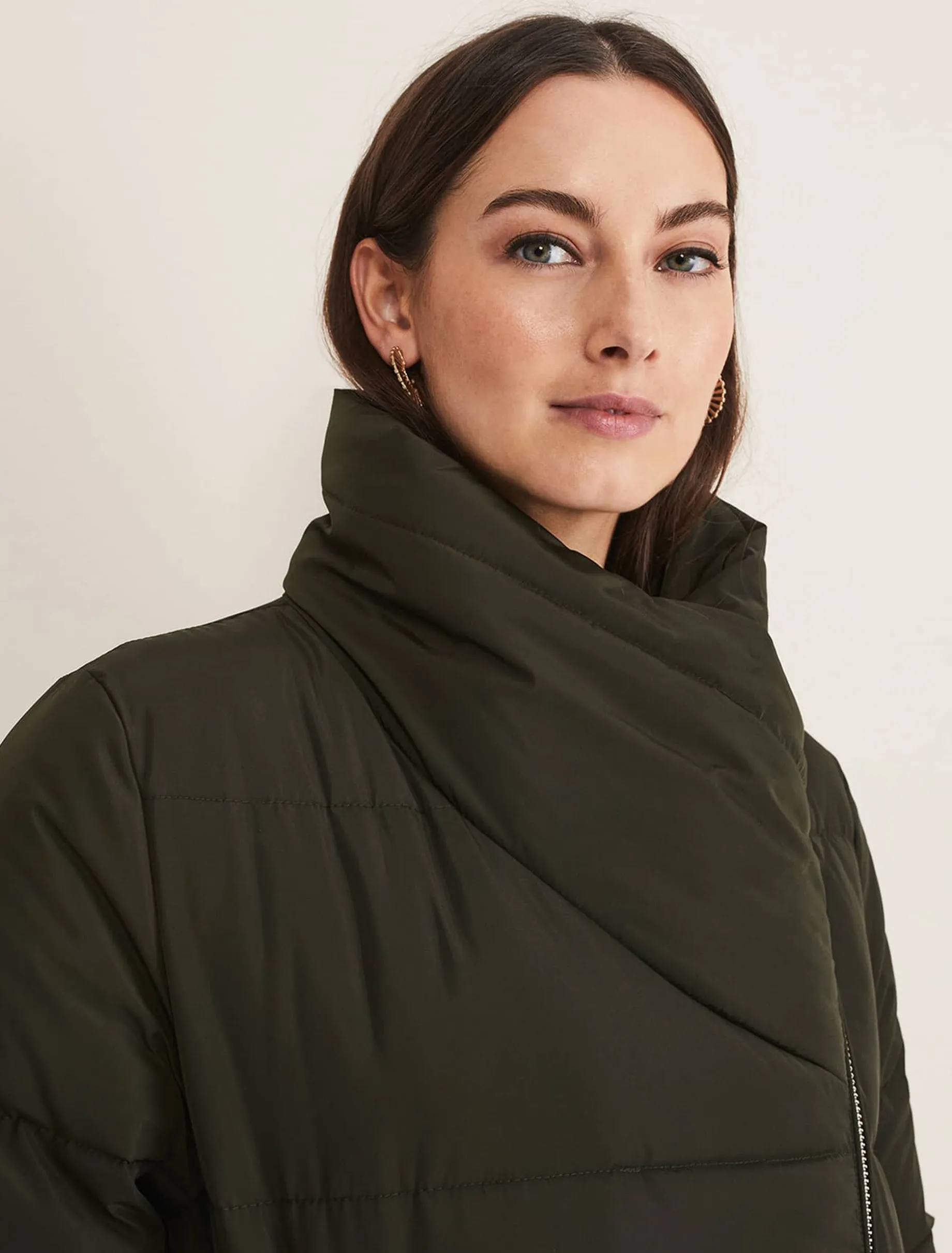 Coats^Phase Eight Rae Asymetric Puffer Green