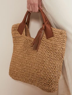 Bags^Phase Eight Raffia Shopper Bag Natural