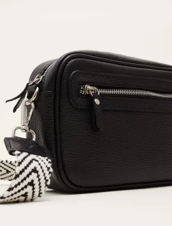 Bags^Phase Eight Reagan Leather Cross Body Strap Bag Black