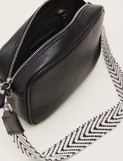 Bags^Phase Eight Reagan Leather Cross Body Strap Bag Black