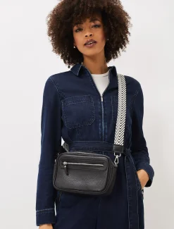 Bags^Phase Eight Reagan Leather Cross Body Strap Bag Black