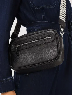 Bags^Phase Eight Reagan Leather Cross Body Strap Bag Black