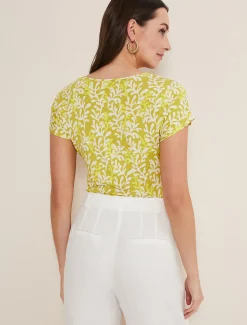 Tops & T-Shirts^Phase Eight Rena Keyhole Top Yellow