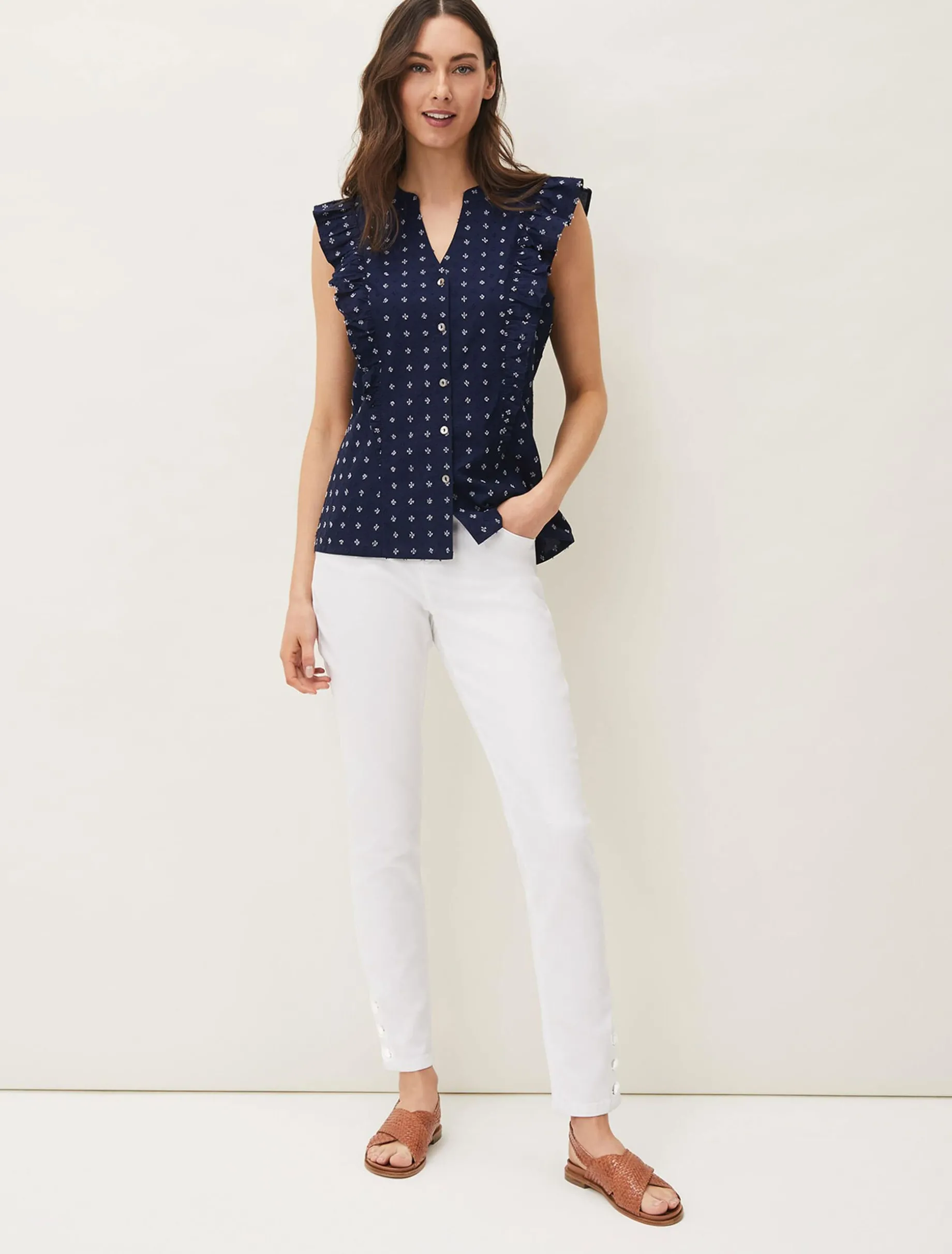 Shirts & Blouses^Phase Eight Rhea Ditsy Print Blouse Navy/Ivory