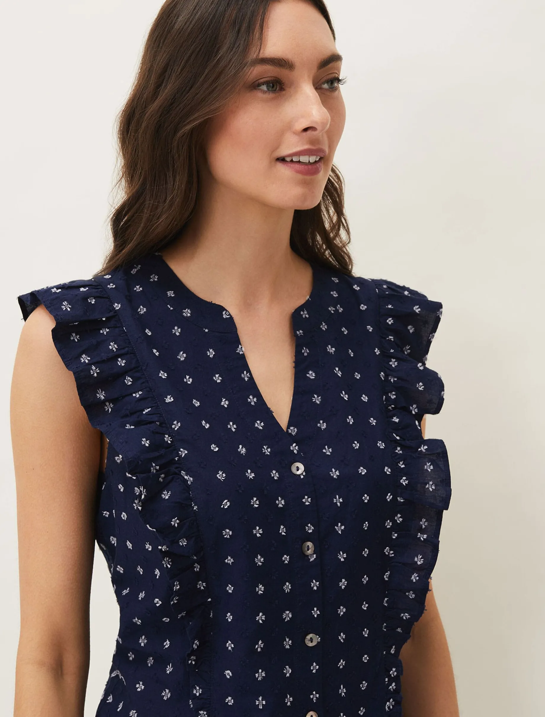 Shirts & Blouses^Phase Eight Rhea Ditsy Print Blouse Navy/Ivory