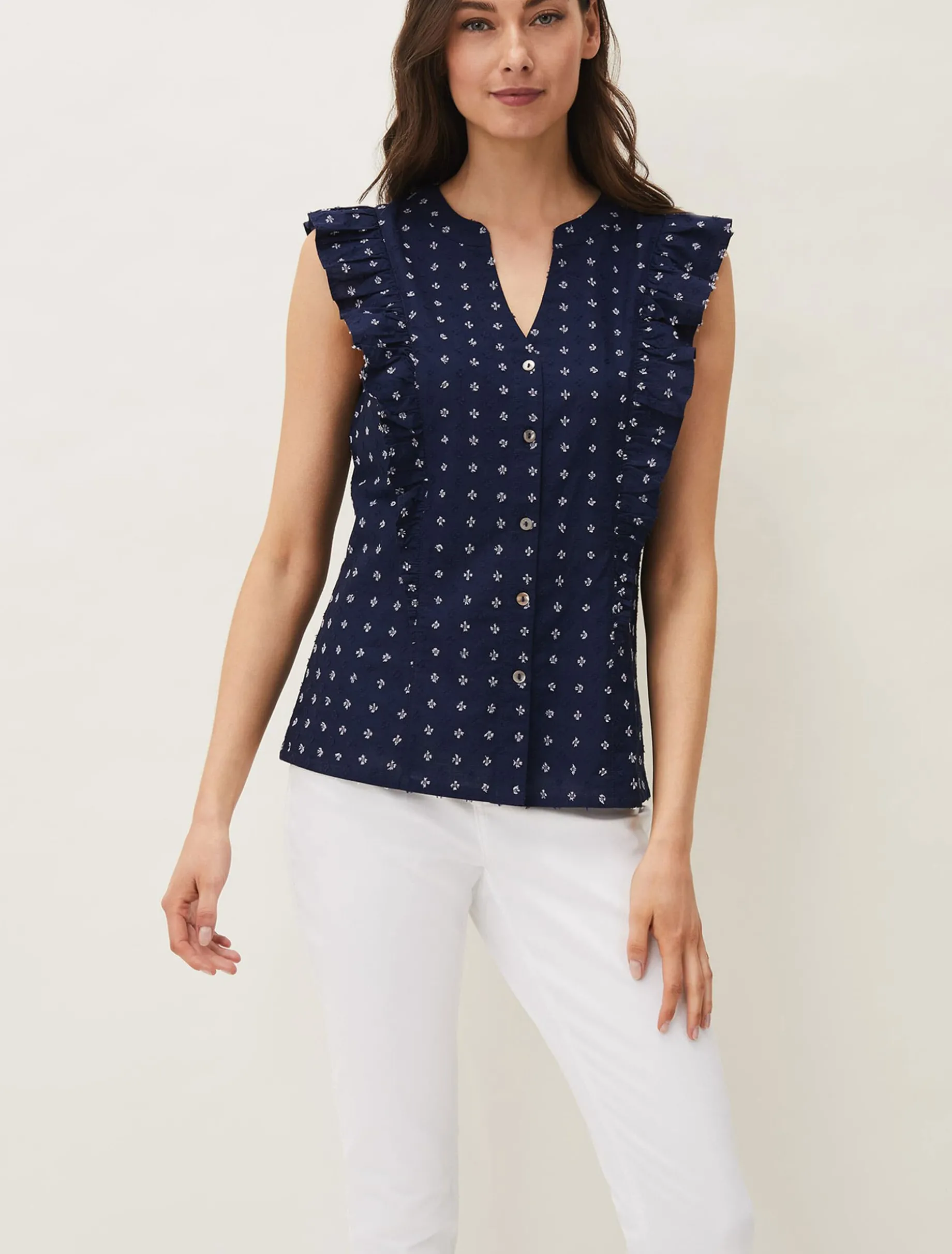 Shirts & Blouses^Phase Eight Rhea Ditsy Print Blouse Navy/Ivory