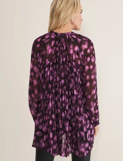 Shirts & Blouses^Phase Eight Rhian Chiffon Tunic Blouse Purple