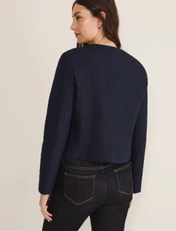 Jackets^Phase Eight Ripley Tweed Jacket Navy