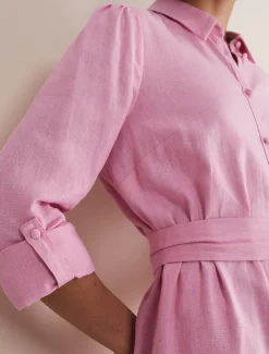 Dresses^Phase Eight Rosalina Linen Shirt Dress Pink