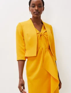 Jackets^Phase Eight Rosalyn Fluted Sleeve Occasion Jacket Canary