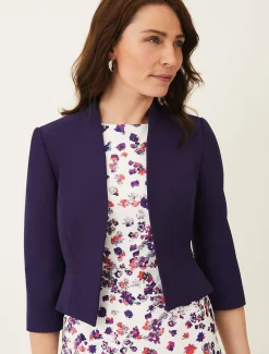 Jackets^Phase Eight Rosalyn Fluted Sleeve Occasion Jacket Indigo