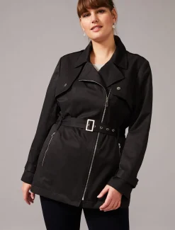 Jackets^Phase Eight Rose Soft Biker Coat Black
