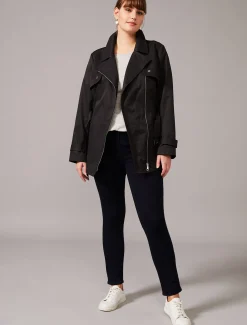 Jackets^Phase Eight Rose Soft Biker Coat Black